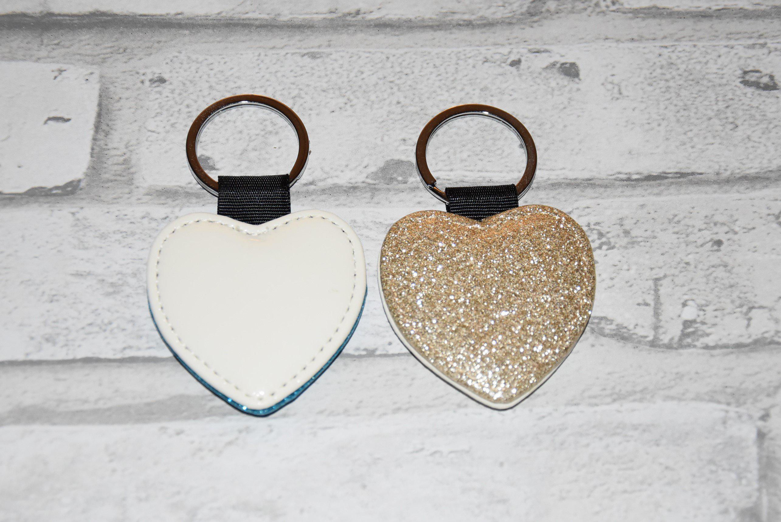 Glitter Heart Keychains for sublimation blank-Sublimation Blank-Elliott Creations