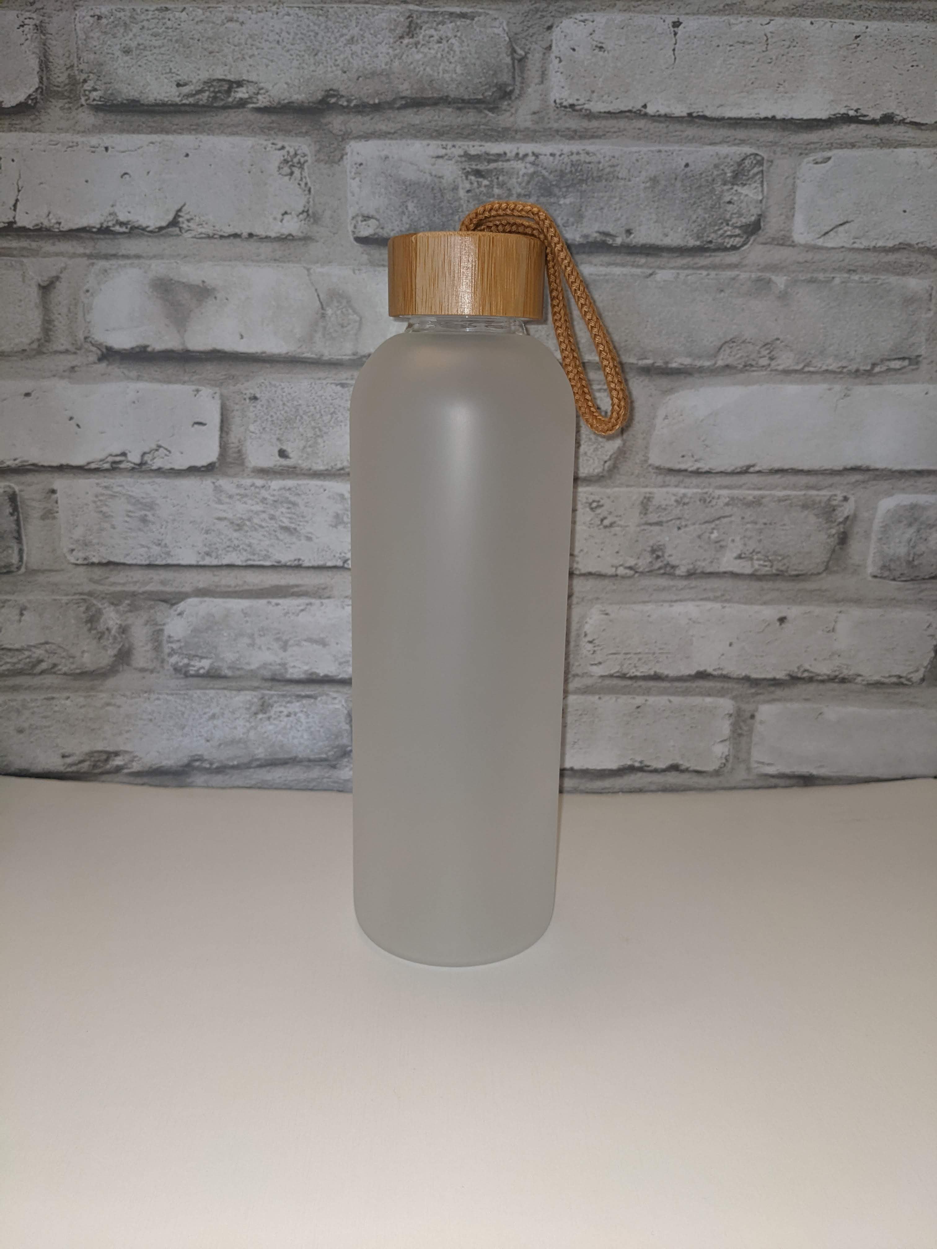 Glass Water Bottle for Sublimation 25oz with Bamboo Lid