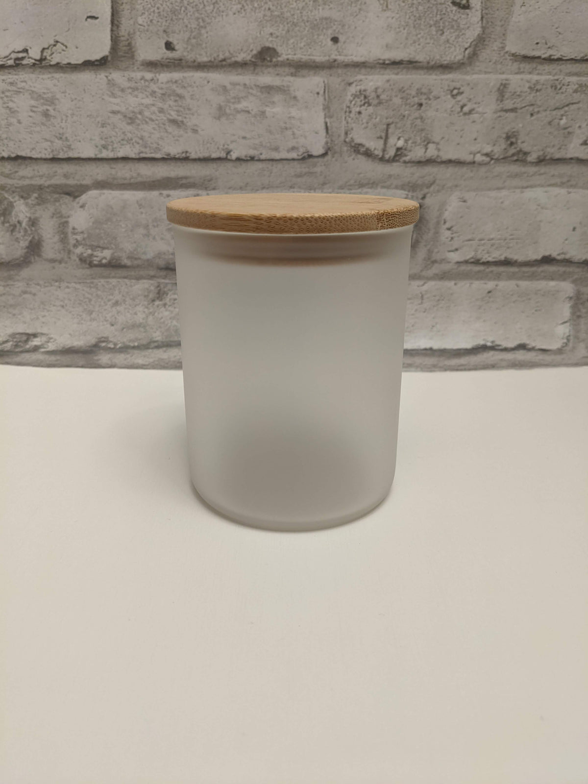 10oz Frosted Glass Jar with Bamboo Lid for Sublimation